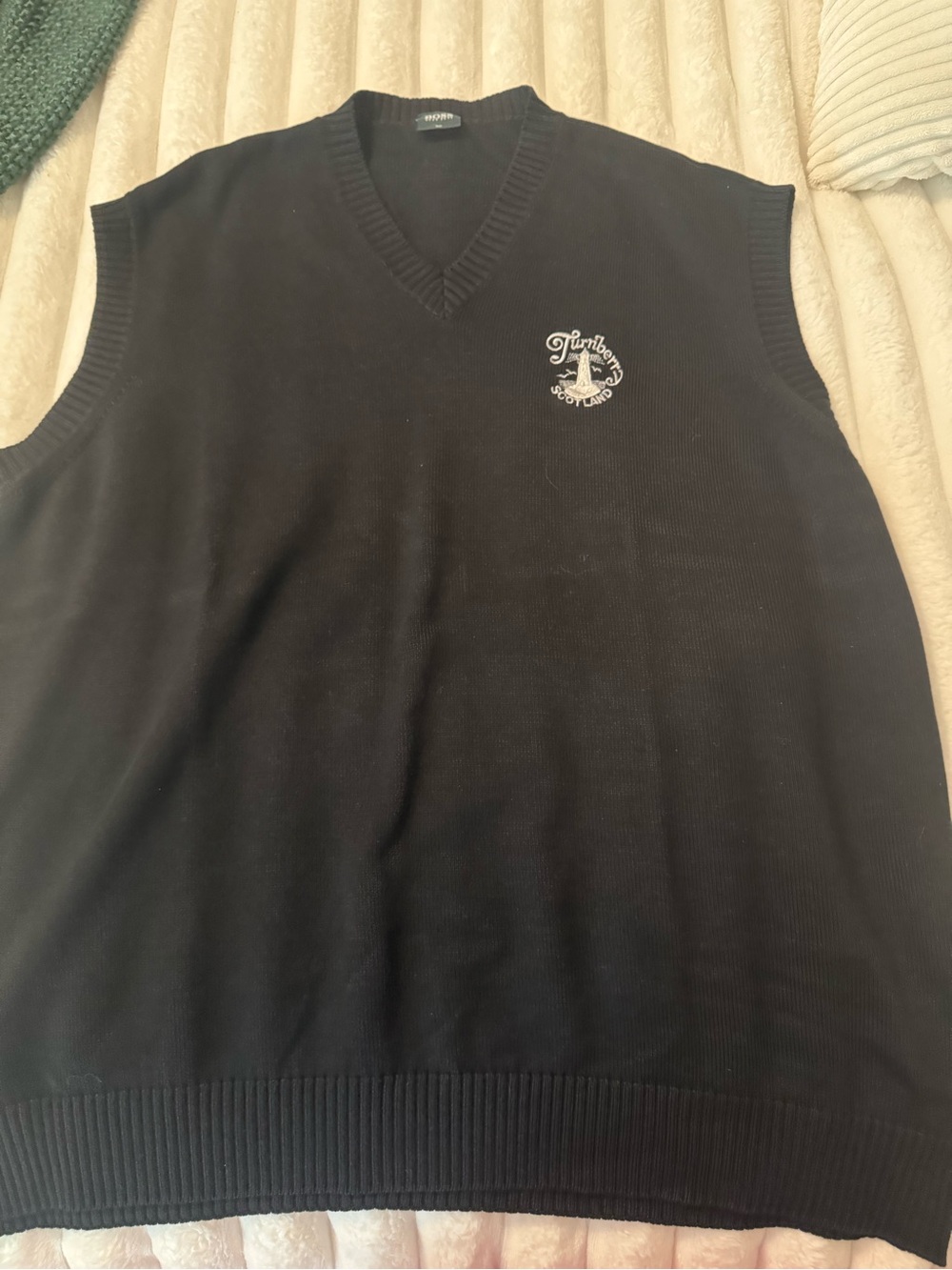 Boss Black V-Neck Sweater Vest with Embroidered Logo